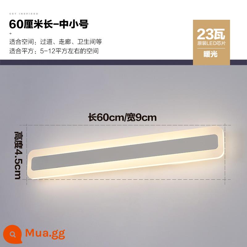 Gương Trước Đèn Led Đơn Giản Hiện Đại Phòng Tắm Phòng Thay Đồ Cá Tính Sáng Tạo Dây Gương Đèn Bắc Âu Gương Trang Điểm Tủ Ánh Sáng - Đèn trắng ấm 60CM 23W