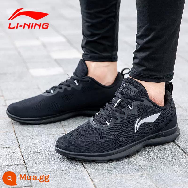 Giày thể thao nam Li Ning mùa đông 2022 giày chạy bộ mới giày da chống sốc giày thường tất cả màu đen nhẹ giày nam - Lưới đen tiêu chuẩn/