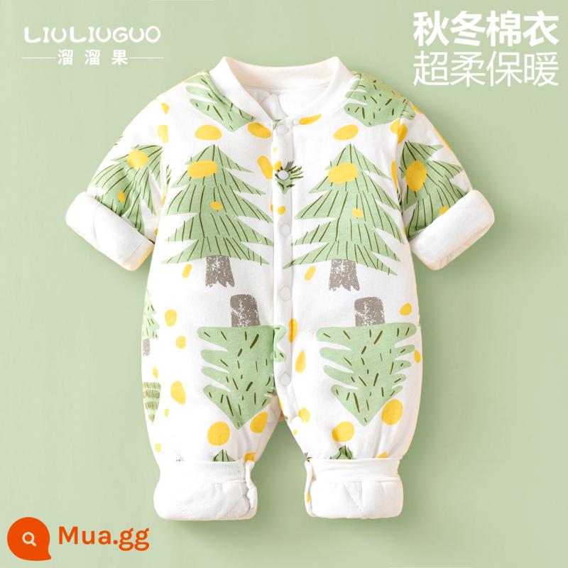 1 bộ quần áo bé 0-36 tháng, áo liền quần mùa đông cho bé sơ sinh, quần áo cotton sơ sinh đi chơi, quần áo thu đông - rừng nhỏ bông mỏng