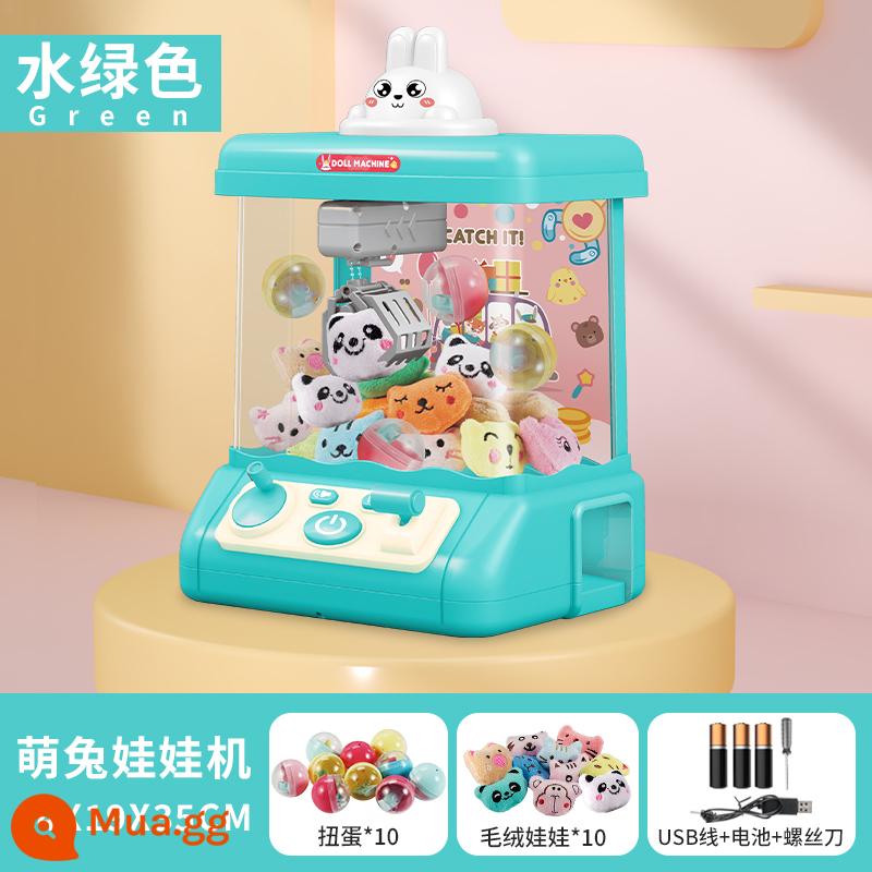 Kẹp búp bê máy trẻ em đồ chơi bé gái gashapon máy mini nhà nhỏ quá khổ kẹp búp bê bé trai quà tặng sinh nhật - [Aqua] 10 búp bê + 10 gashapon + cáp USB + tuốc nơ vít dùng pin