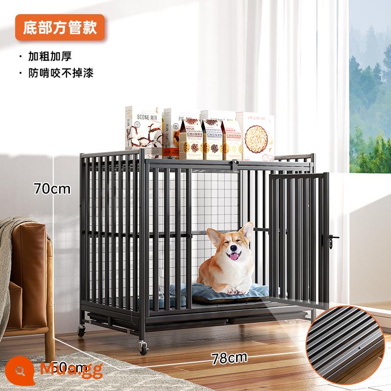 Chuồng chó chó lớn trong nhà collie biên giới trung bình chuồng chó thú cưng chó nhỏ chó tha mồi vàng chuồng chó có nhà vệ sinh - [Ống vuông dày + đế ống vuông] 78*50*70 (áp dụng trong vòng 50 pound)