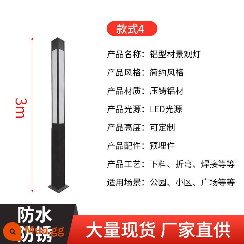 Vật liệu đùn nhôm ngoài trời Ánh sáng cảnh quan Đèn LED phong cách Trung Quốc siêu sáng Đèn sân vườn năng lượng mặt trời Nhà sản xuất đường quảng trường cộng đồng Ưu đãi đặc biệt - Bộ hoàn chỉnh kiểu bốn dài 3 mét đi kèm với các bộ phận nhúng