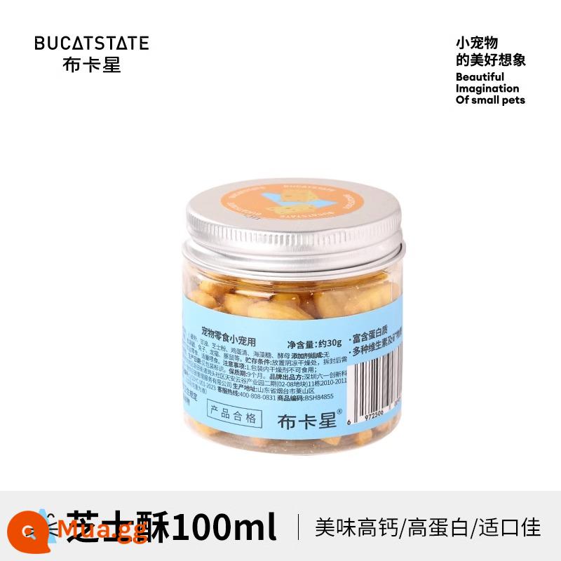 Bukka Star Hamster Snacks, Bánh quy mọc răng, Gói quà tặng ngũ cốc đông khô dinh dưỡng ăn được, Thực phẩm gấu vàng - Phô mai giòn - khoảng 30g