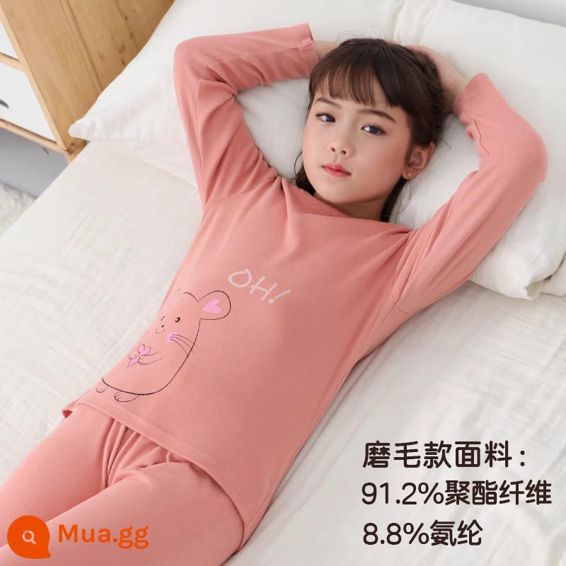 Catman Bé Gái Quần Áo Mùa Thu Quần Vệ Sinh Trẻ Em Lớn Bé Gái Cotton Bộ Đồ Lót Trẻ Em Thanh Thiếu Niên Cotton Nguyên Chất Bộ Đồ Ngủ Áo Len Cotton - M21838 - kiểu dáng tròn