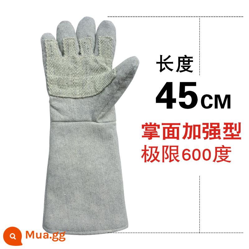 Găng tay chịu nhiệt độ cao Caston 500 độ cách nhiệt chống cháy dày lò nướng phòng thí nghiệm công nghiệp mở rộng chống bỏng - Loại nâng cao kiểu cũ 45cm 1 đôi