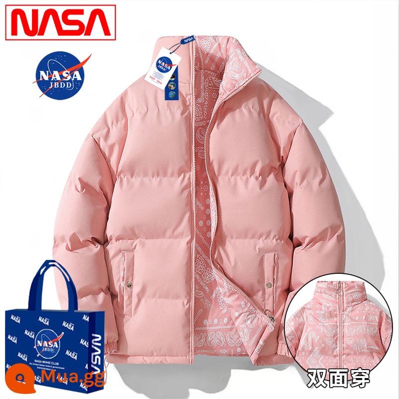 NASA Tide Brand Co -Branded Winter Decly Cotton Quần áo bên ngoài cặp vợ chồng và phụ nữ mặc đôi mặc quần áo cotton lớn - NASA-KG9696 màu hồng