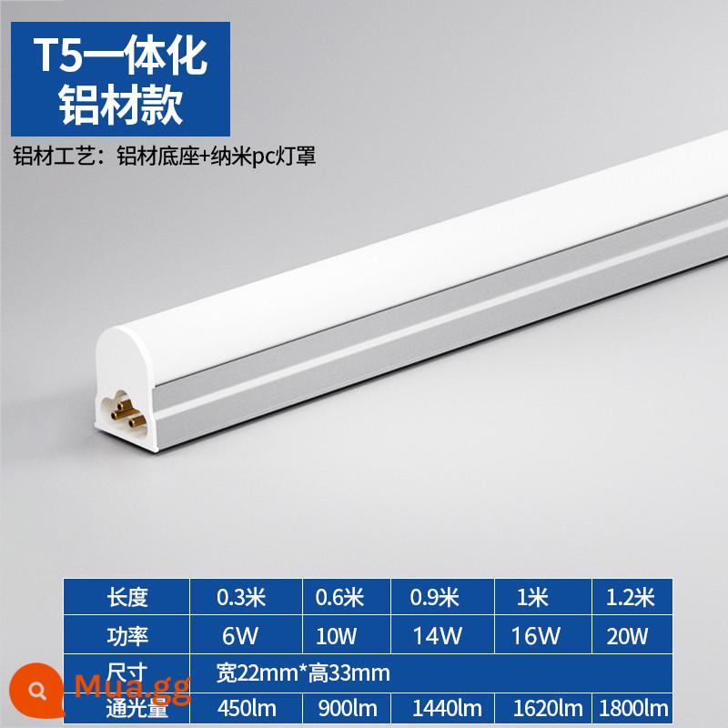 Tích hợp bóng đèn tuýp LED T5 đèn huỳnh quang siêu sáng t8 thanh ánh sáng dải dài gia đình trọn bộ giá đỡ tiết kiệm năng lượng ống đèn 1,2 mét - T5 tích hợp [model nhôm 0,3 mét 6 watt] ánh sáng trắng