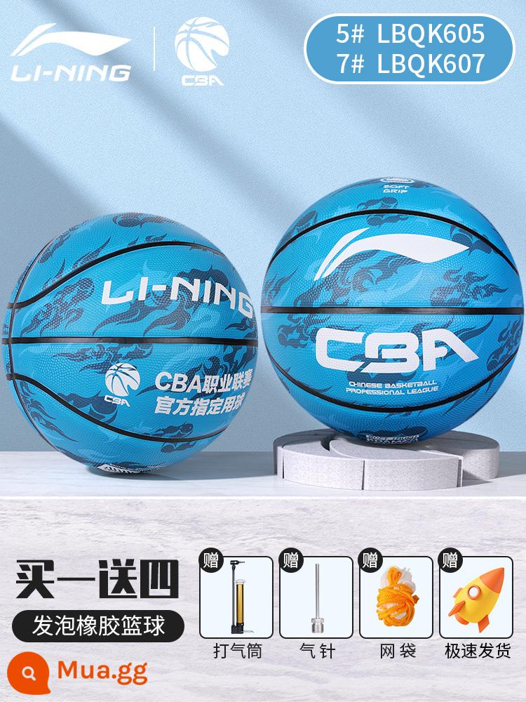 Li Ning bóng rổ trẻ em đặc biệt số 5 bóng 7 huấn luyện bóng rổ mẫu giáo cửa hàng chính thức hàng đầu chính hãng chuyên nghiệp - [607/605 Foamed Basketball Blue] Nâng cấp làn da có độ đàn hồi tốt, tặng kèm phụ kiện * giao hàng trong ngày