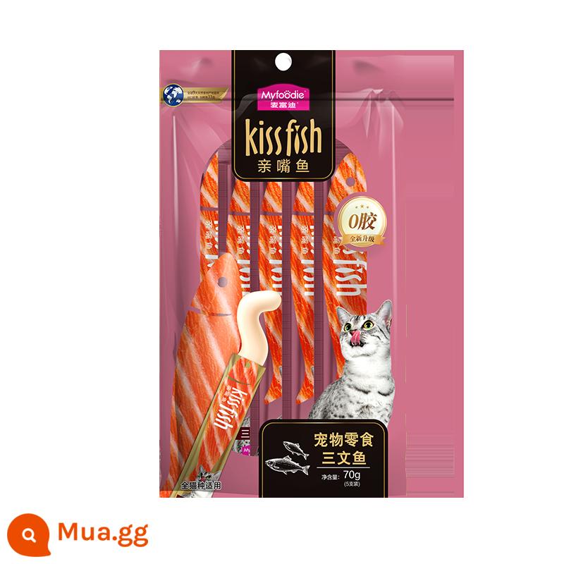 McFoody Cat Strips 100 Miếng 30 Miếng Nguyên Hộp Kiss Cá Sữa Dê Túi Đựng Thực Phẩm ướt Đồ Ăn Nhẹ Cho Mèo Thức Ăn Đóng Hộp Cho Mèo - [Cổ điển]Cá hồi