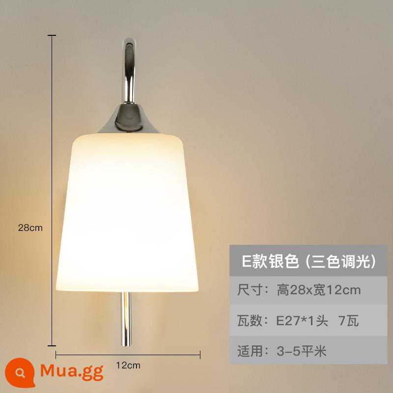 Đèn Tường Phòng Hiện Đại Tối Giản Bắc Âu Đèn LED Phòng Khách Nền Đèn Tường Sáng Tạo Cầu Thang Phòng Ngủ Đèn Ngủ - E loại bạc ba màu 7w