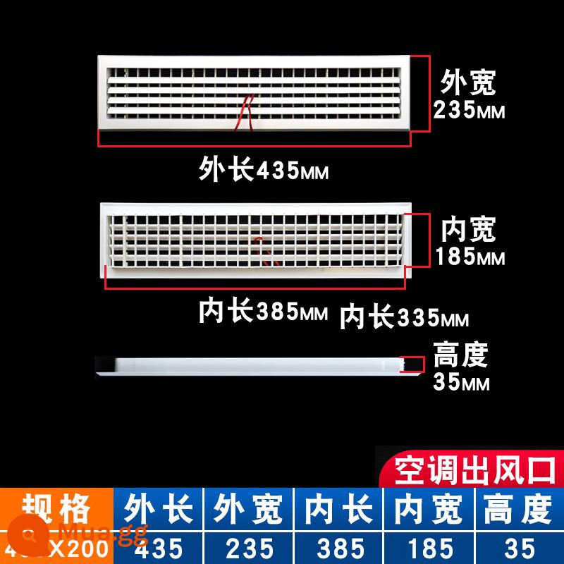 Cửa gió điều hòa trung tâm cửa gió lưới tản nhiệt tùy chỉnh cửa gió thông gió hồi cổng kiểm tra cổng che cửa chớp trang trí - Cửa gió 400x200