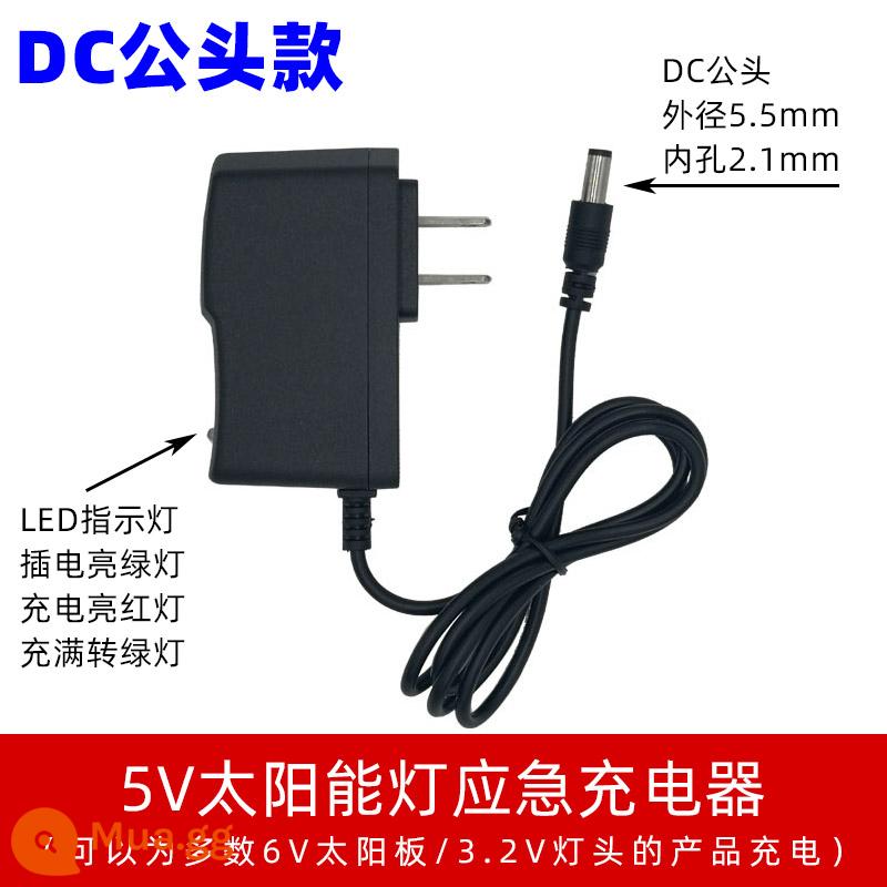 Bộ sạc khẩn cấp đèn năng lượng mặt trời 5V phích cắm hai chân DC Ổ cắm đèn 3.2V với phụ kiện sạc ngày mưa - Bộ sạc đèn năng lượng mặt trời [loại DC (nam)]