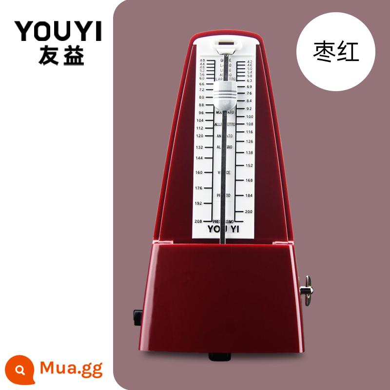 Máy đếm nhịp cơ học đa năng để kiểm tra chứng chỉ piano, guitar đặc biệt, guzheng, violin và máy đếm nhịp chính xác đàn nhị - Đỏ [không có quà]