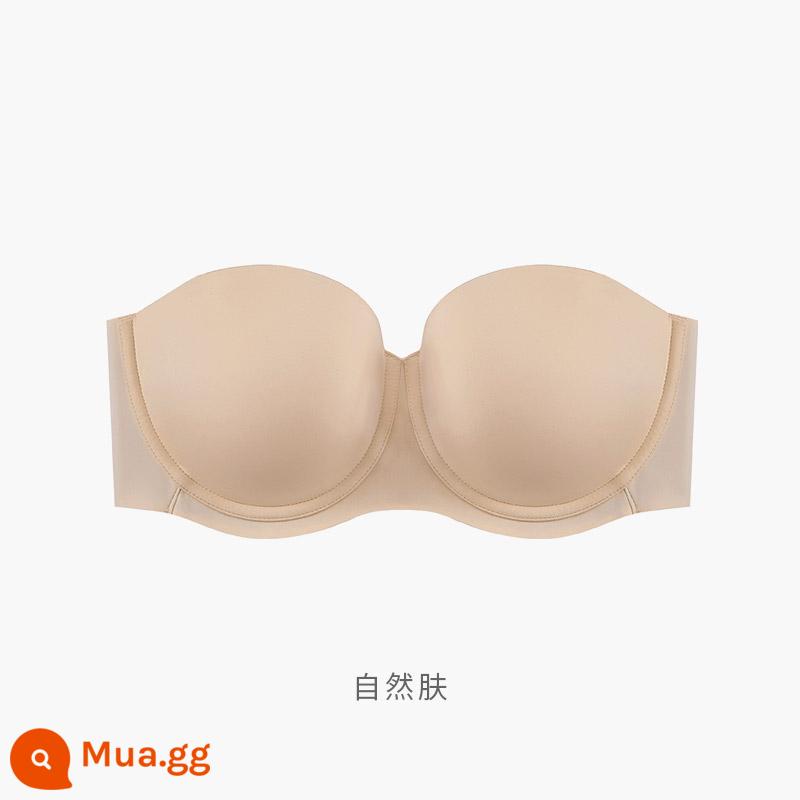 Toffee Pie Big Cup Bra Half Cup Quây Lưng Đẹp Tập Hợp Quần Lót Chống Trơn Trượt Bóng Không Dấu Vết Đầu Giá Đỡ Ống Top Nữ - Da tự nhiên (da trắng tự nhiên)