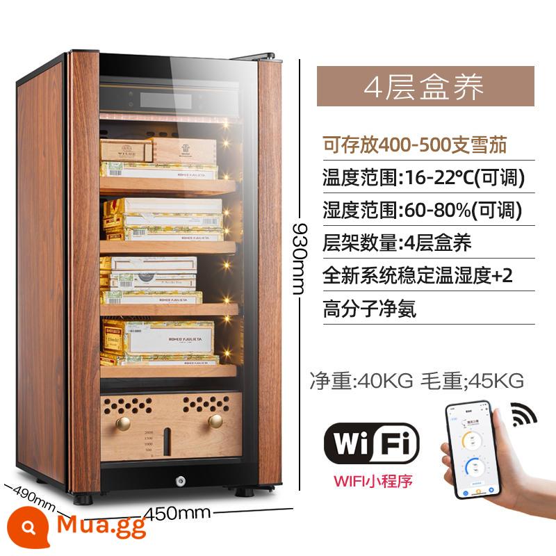 Freierman HM-70 Máy Nén Tủ Xì Gà Nhiệt Độ Và Độ Ẩm Không Đổi Hộ Gia Đình Gỗ Tuyết Tùng Rượu Vang Đỏ Máy Tạo Độ Ẩm - Giá đỡ hộp 4 lớp [amoniac tinh khiết bằng polyme]