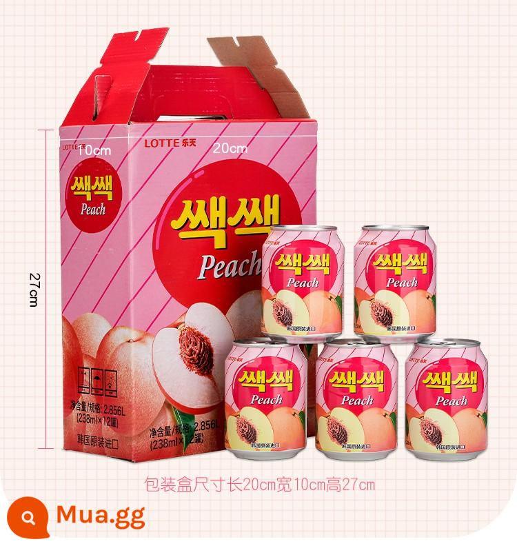 Thùng 12 lon nước ép xoài nguyên hộp nhập khẩu Hàn Quốc màu đỏ tươi Nước xoài Lotte LOTTE Nước nho Haitai hỗn hợp nhiều vị - Hộp quà Lotte Peach 238ml *12 chai