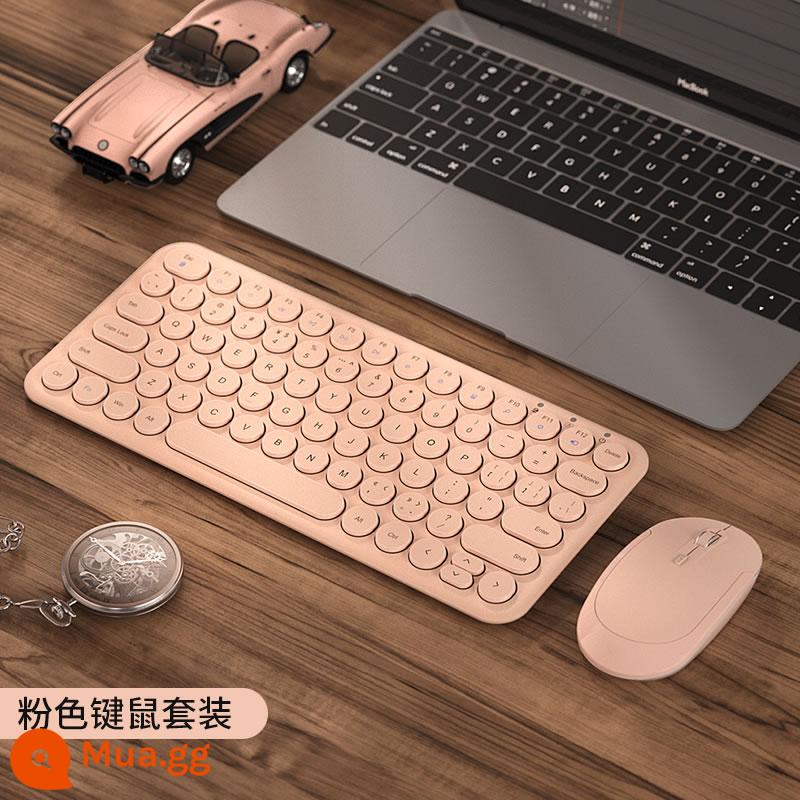 BOW Hangshi tắt tiếng bàn phím và chuột không dây bộ máy tính xách tay máy tính để bàn USB sô cô la bên ngoài văn phòng siêu mỏng dành riêng cho cô gái đánh máy dễ thương chuột phím mini di động nhỏ im lặng - Hồng - bộ bàn phím và chuột [miễn phí miếng dán bàn phím + bảo hành một năm]