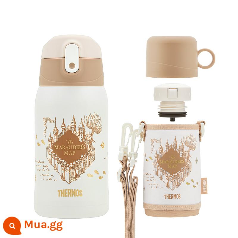 [Tự vận hành] Bình giữ nhiệt Đức/THERMOS Harry Potter liên doanh cốc giữ nhiệt trẻ em cốc ống hút có tay áo cốc - Marauder's Map_Cốc giữ nhiệt 2 nắp_550ml