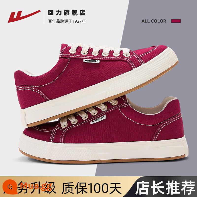 Huili Flagship Store Giày Vải Nam Thu Đông 2023 Mới Thấp-Top Giày Thể Thao Đen Đa Năng Thoáng Khí Giày Trượt Ván - Burgundy - Người mẫu nữ [Mẫu nâng cấp]