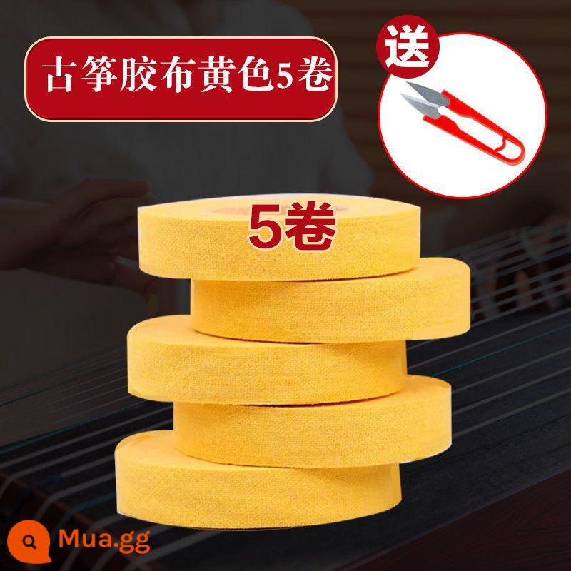 Guzheng Băng hiệu suất chuyên nghiệp -type Pipa Nail Băng Kiểm tra tay Thẩm mỹ cho Tăng màu độ nhớt cao - 5 tập [màu vàng] đi kèm kéo miễn phí