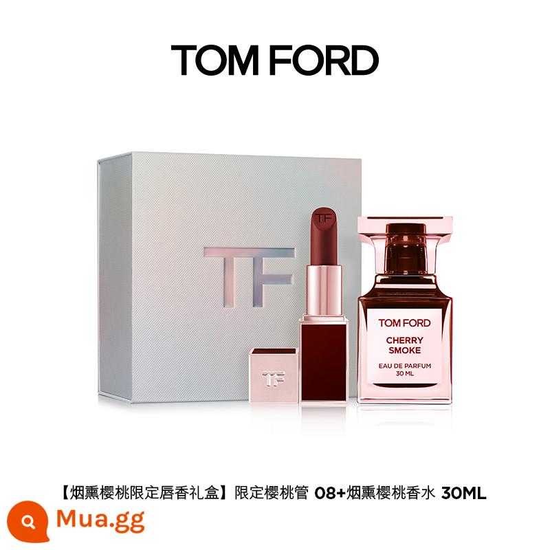 [Festival Limited] Hộp quà tặng nước hoa TF Lip Gift Bộ son môi bạch kim giới hạn Zhenhua Ebony White Musk - [Hộp Quà Tặng Nước Hoa Son Smoked Cherry Limited] Limited Cherry Tube 08 + Nước Hoa Smoked Cherry 30ML