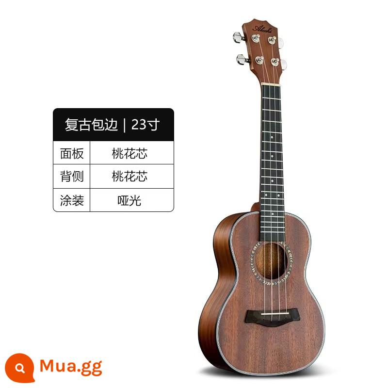 akeshi ukulele người mới bắt đầu phụ nữ chàng trai và trẻ em người lớn 23 inch mục veneer ukulele đàn guitar nhỏ - Viền cổ điển 23 inch + phụ kiện + hướng dẫn