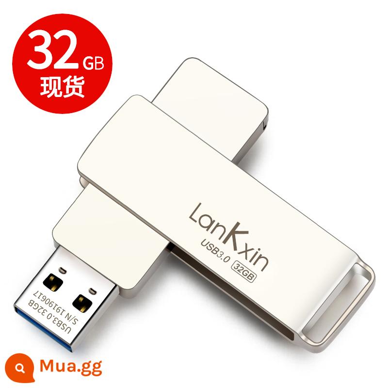 Lanke Core Ổ Đĩa U 32G USB3.0 Di Động Tốc Độ Cao USB Xoay Kim Loại Máy Tính Kép tùy Chỉnh Chữ - Điểm thông thường 32G