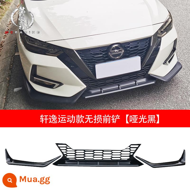 Thích hợp cho 20-23 mới Xẻng phía trước sửa đổi Sylphy bao quanh nhỏ Xẻng phía trước Sylphy thế hệ thứ 14 Trang trí môi phía trước mà không cần đục lỗ - Xẻng trước không đục lỗ kiểu thể thao Sylphy thế hệ thứ 14 [Đen mờ]