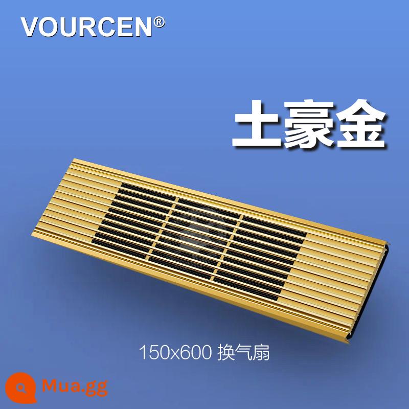 15*60 Quạt Thông Gió Tích Hợp Trần Hình Chữ Nhật Khóa Tổ Ong Bảng Lớn 150X600 Hút Hợp Kim Nhôm Dạng Lưới Tản Nhiệt - Quạt thông gió tích hợp trần 150X600 [vàng nội địa]