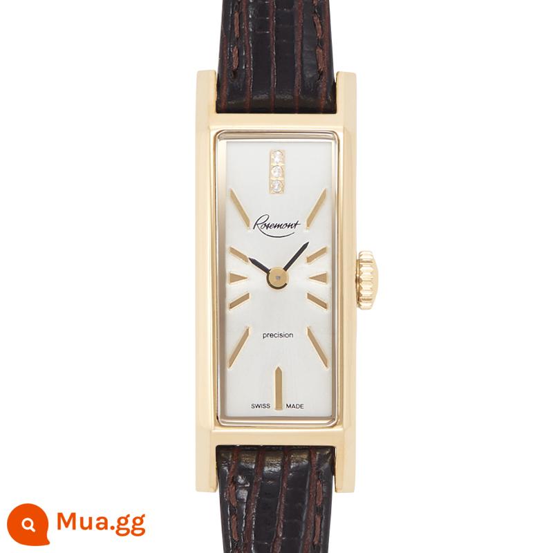 Đồng hồ Rosemont Swiss Rose Casual Vintage Personalized Square Mini Watch 70th Anniversary Limited - nâu