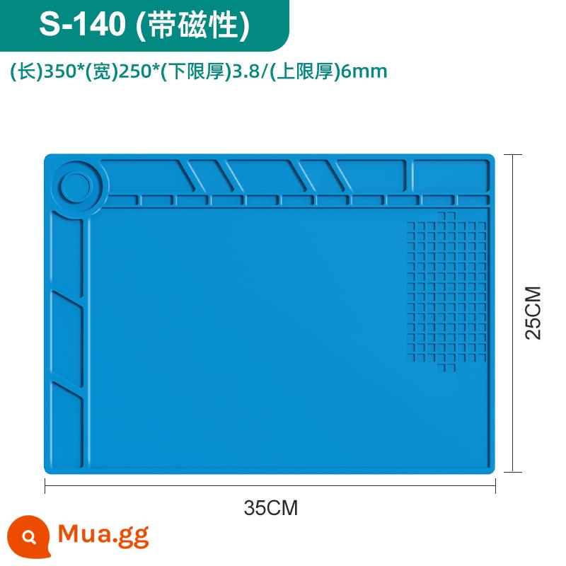 Bàn làm việc sửa chữa máy tính điện thoại di động đệm cách nhiệt đa năng có nam châm chịu nhiệt độ cao súng hàn bàn thảm silicone - S-140 [Tấm silicon cách nhiệt]