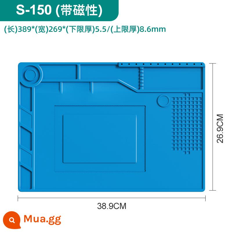 Bàn làm việc sửa chữa máy tính điện thoại di động đệm cách nhiệt đa năng có nam châm chịu nhiệt độ cao súng hàn bàn thảm silicone - S-150 [Tấm silicon cách nhiệt]