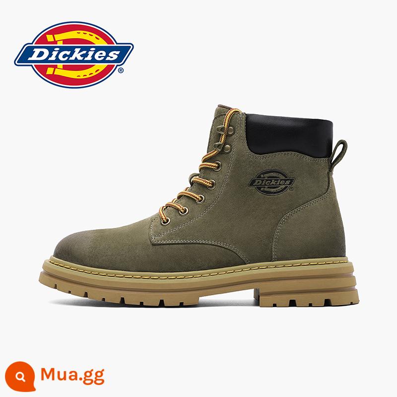 Dickies Giày bốt Martin đế dày nữ mùa thu đông phong cách Anh giày bốt ngắn nữ Plus nhung 2023 bốt đi tuyết giày cotton - 02 màu xanh quân đội