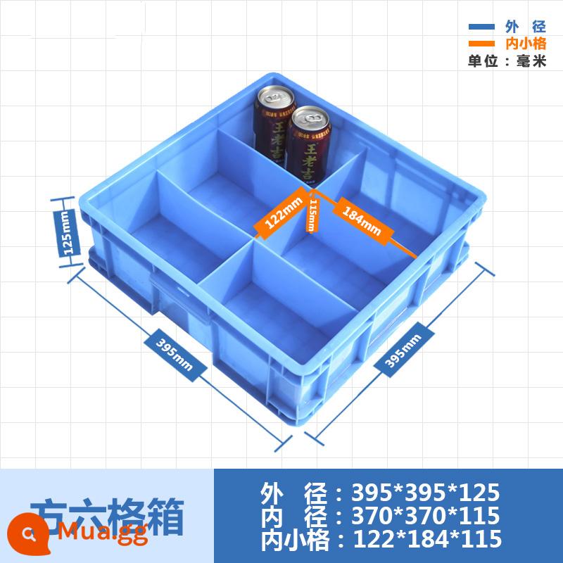 Ngăn hình chữ nhật hộp vít hộp lưu trữ các bộ phận nhỏ hộp nhựa phần cứng phân loại vật liệu hộp thành phần hộp doanh thu - Đường kính ngoài của hộp sáu lưới vuông là 395*395*125