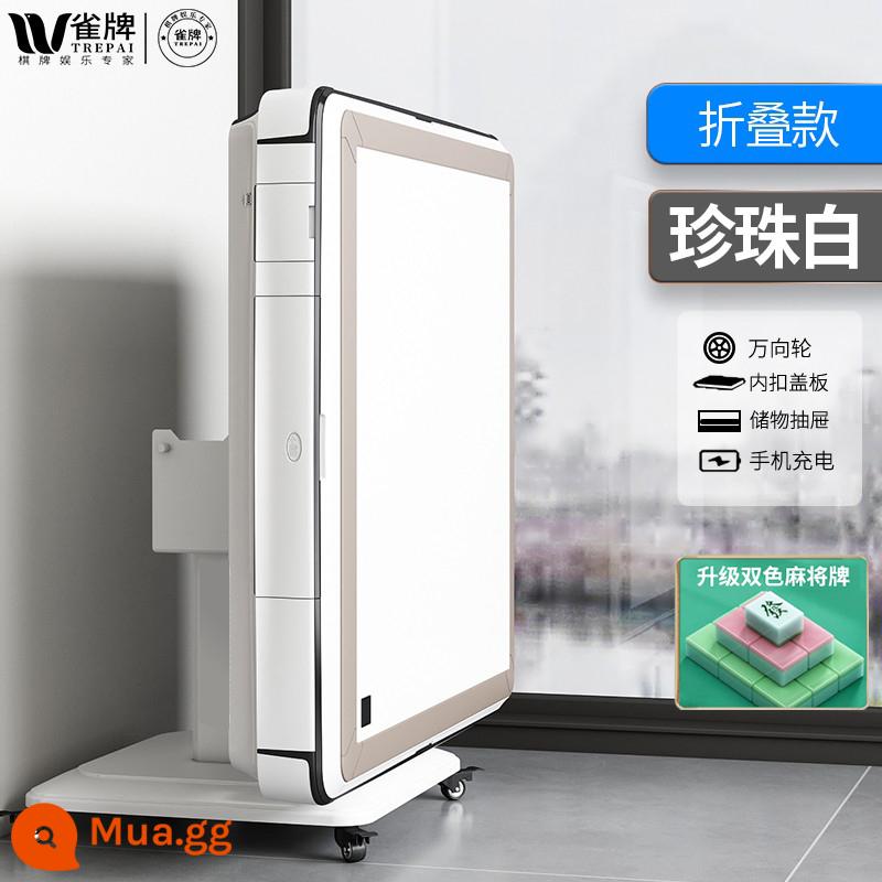 Que Pai [Xiaohongshu Hot Style] Máy mạt chược Hoàn toàn tự động tại nhà Bàn mạt chược mới Bàn ăn Máy mạt chược tự động đa năng - 5. Người mẫu nổi tiếng hàng đầu trên Internet-bìa gốc/màu trắng ngọc trai