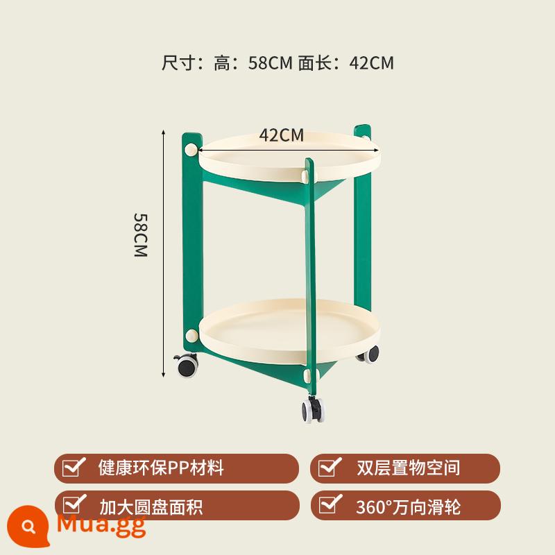 Bàn cà phê nhỏ, ghế sofa di động, bàn phụ, giá để đồ đầu giường, bàn, xe đẩy đầu giường mini, bàn mạt chược có bánh xe, trà - Tấm trắng khung xanh [bánh xe vạn năng di động + khóa cố định] Người mẫu nổi tiếng trên Internet