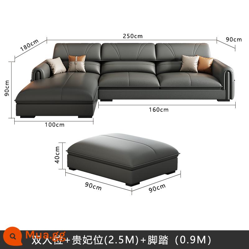 Công nghệ phòng khách tối giản hiện đại của Bắc Âu Vải SOFA Căn hộ nhỏ Gia đình Ánh sáng Vải bằng người vợ chồng sang trọng - Ghế đôi + phi tần + chỗ để chân 2,5 mét