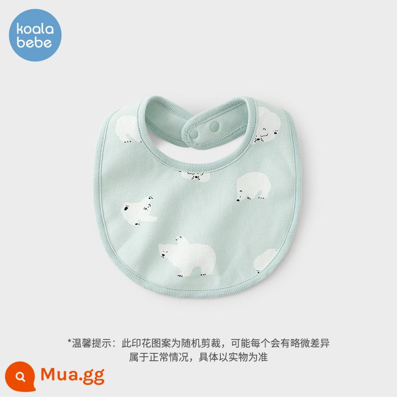 Koala mũi bé cotton nước bọt khăn yếm sơ sinh chống thấm sữa yếm bé sơ sinh bỏ túi gấu bắc cực - màu xanh sữa