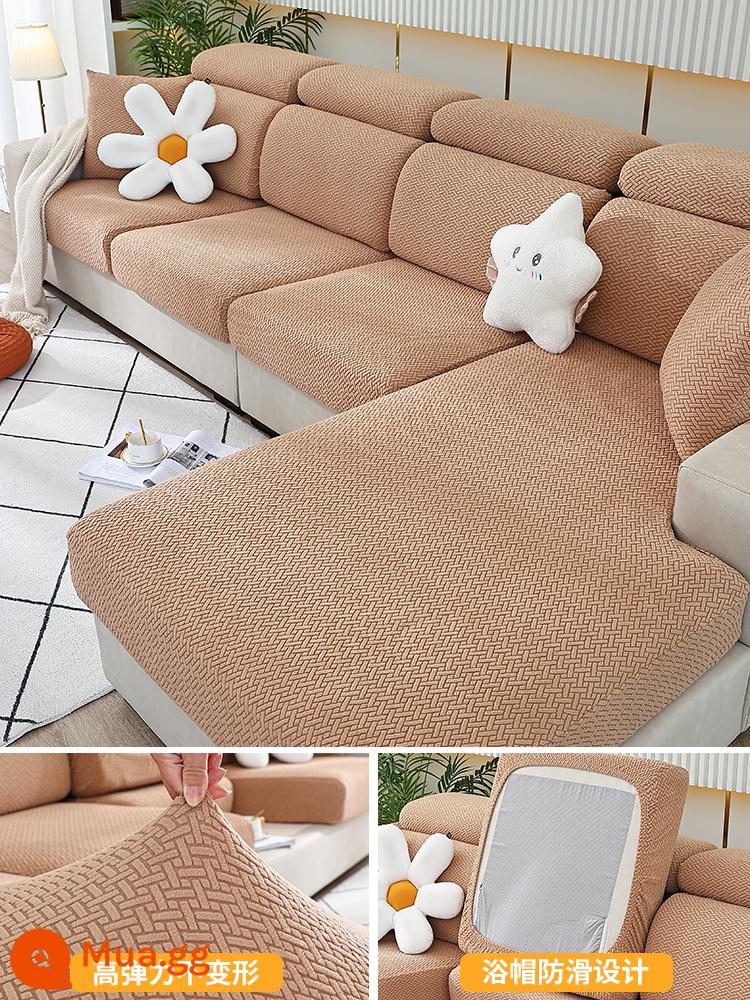 Ghế Sofa Co Giãn Ghế Sofa Tất Cả Bao Gồm Đa Năng Bốn Mùa Đa Năng Chống Trơn Trượt Sofa Đệm Ghế Sofa Mới 2022 - Lưới xiên màu nâu