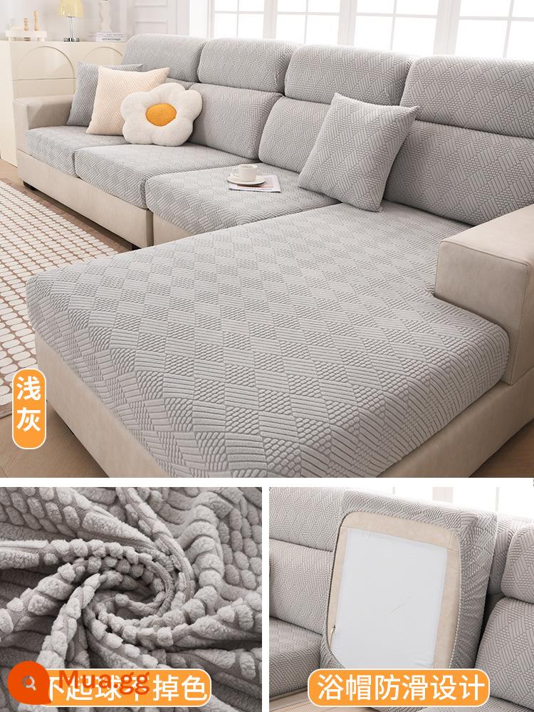 Ghế Sofa Co Giãn Ghế Sofa Tất Cả Bao Gồm Đa Năng Bốn Mùa Đa Năng Chống Trơn Trượt Sofa Đệm Ghế Sofa Mới 2022 - Màu xám nhạt xiên