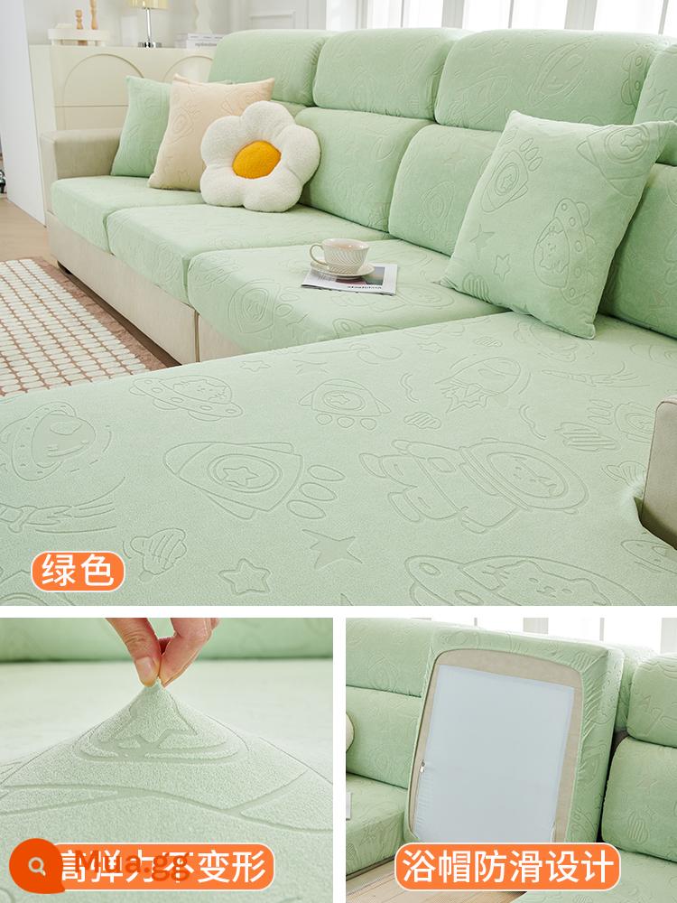 2022 Mới Bốn Mùa Đa Năng Ghế Sofa Tất Cả Bao Gồm Đa Năng Thun Chống Trơn Trượt Ghế Sofa Bọc Ghế Sofa - Phi hành gia-Xanh