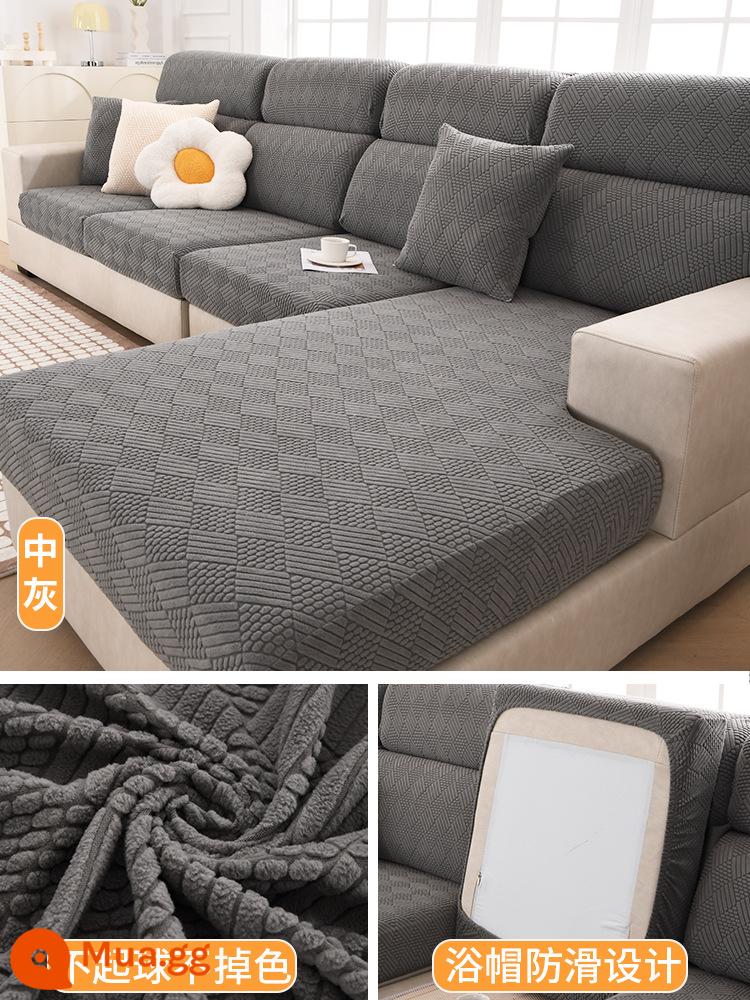 Ghế Sofa Co Giãn Ghế Sofa Tất Cả Bao Gồm Đa Năng Bốn Mùa Đa Năng Chống Trơn Trượt Sofa Đệm Ghế Sofa Mới 2022 - Điểm xiên-màu xám vừa