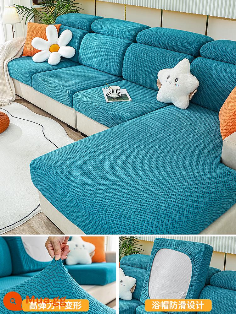 Ghế Sofa Co Giãn Ghế Sofa Tất Cả Bao Gồm Đa Năng Bốn Mùa Đa Năng Chống Trơn Trượt Sofa Đệm Ghế Sofa Mới 2022 - Lưới xiên-màu xanh đậm