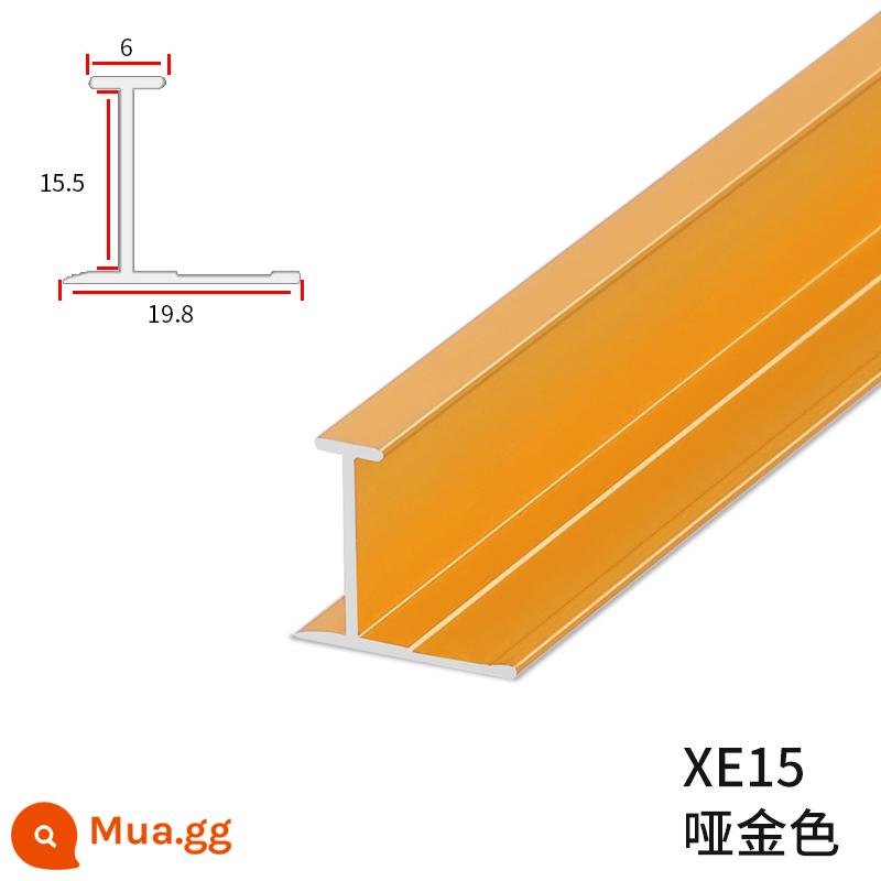 Tấm ốp tường 15mm Đường trang trí Dải cạnh gỗ veneer Dải hợp kim nhôm Dải bảo vệ chống va chạm Dải cạnh I-word Viền kim loại - XE15 vàng mờ hình chữ I/3 mét/hỗ trợ