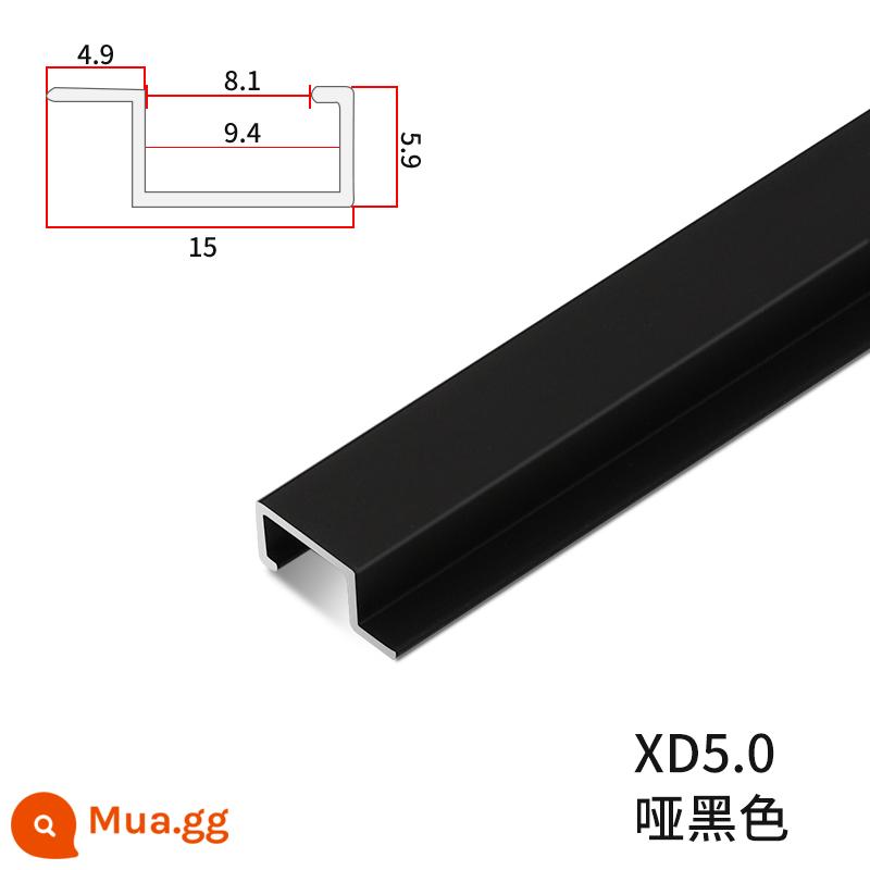 bảng tường 5mm kim loại đường trang trí gỗ veneer dải cạnh dải thẻ dải hợp kim nhôm dải cạnh bảo vệ chống va chạm dải tôi từ 5mm - Dây trên cùng màu đen mờ 5 mm 3 mét/cái