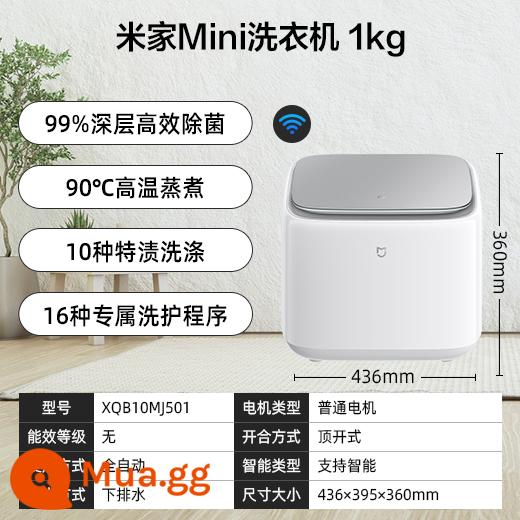 Xiaomi Mijia 3kg baby mini hoàn toàn tự động đồ lót trẻ em nhỏ đồ lót loại bỏ mạt máy giặt trẻ em - [Tư vấn giá rẻ] Máy giặt mini Mijia 1kg màu trắng