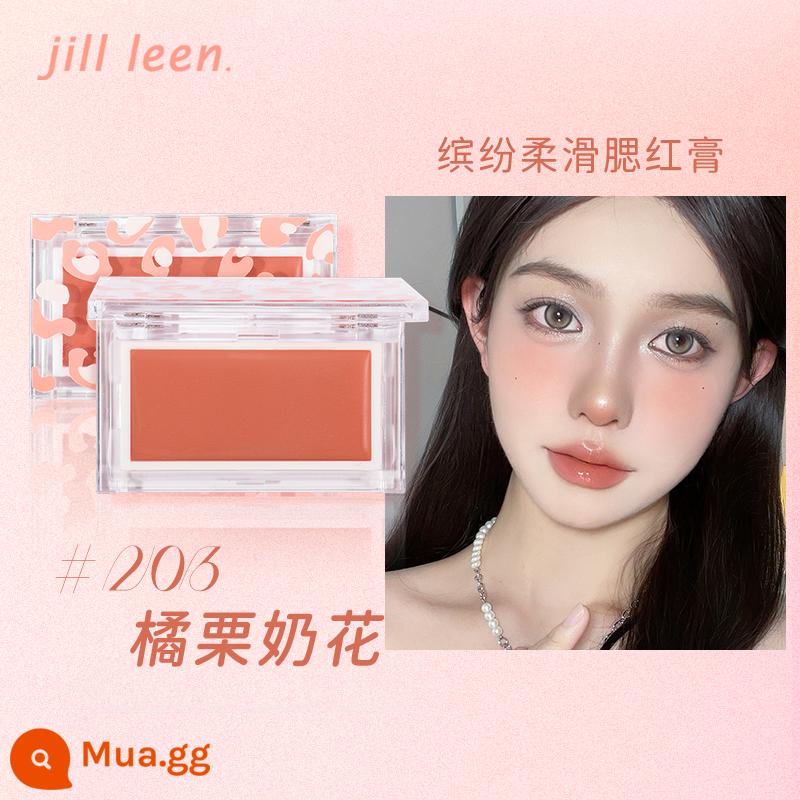 JILLLEEN Blush Cream Purple Blush Làm sáng, phồng và bền lâu, dưỡng ẩm tự nhiên, thân thiện với làn da, tạo đường nét và cải thiện làn da - 203 Hoa sữa hạt dẻ cam