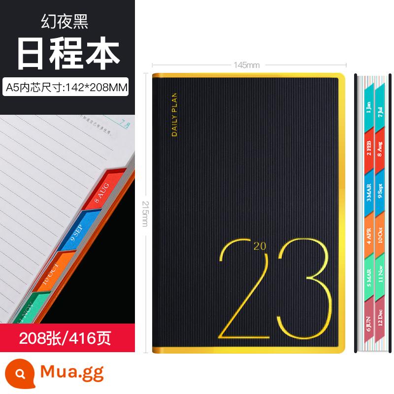Lịch thủy triều quốc gia 2023 Máy tính xách tay mới Công cụ lập kế hoạch 365 ngày Sổ tay hiệu quả Đăng ký công việc Nhật ký công việc Lịch Notepad Tùy chỉnh sổ tay cao cấp tinh tế có giá trị cao - Đen - sọc dọc