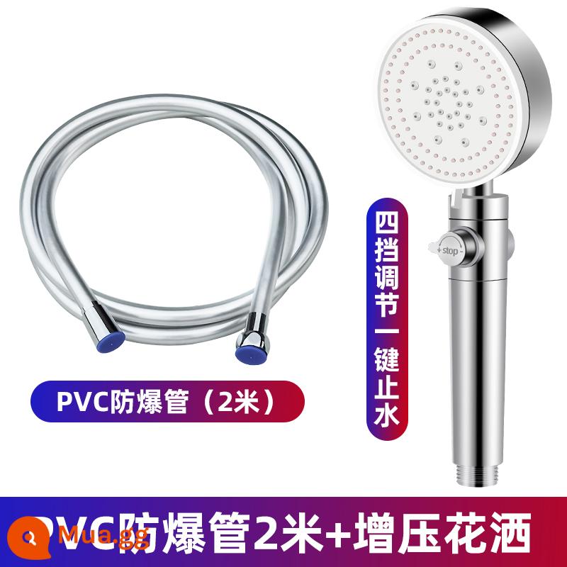 Vòi Sen Tắm Mưa Vòi Inox Nước Phụ Kiện Kết Nối Ống Nước Ổ Cắm Nước Hộ Gia Đình Đa Năng Bộ - [Bộ 6] Ống chống cháy nổ 5 lớp dày 2 mét + sen tăng áp