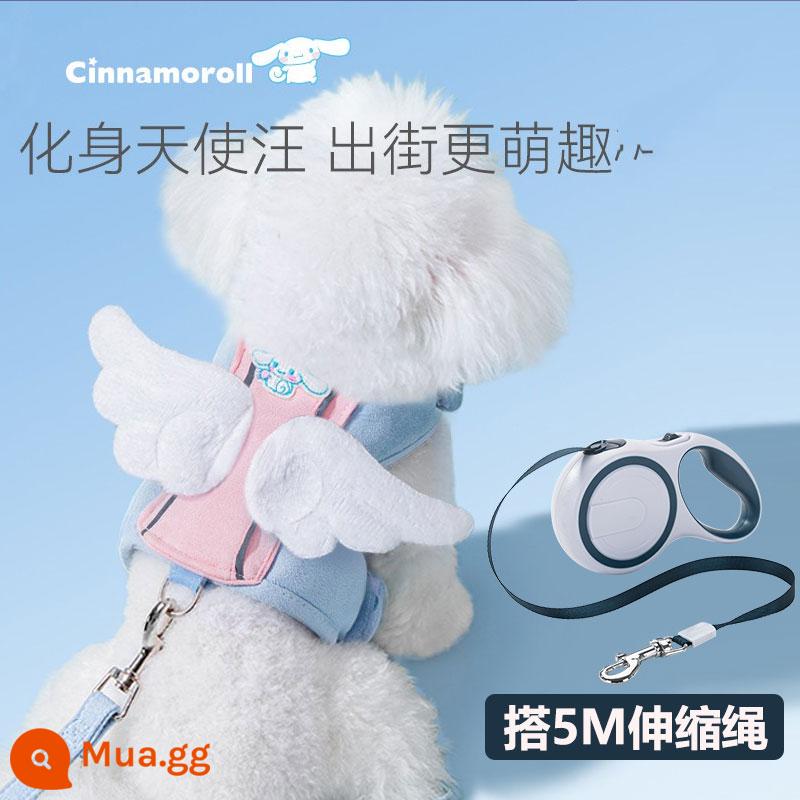 Dây Xích Chó Vest Đi Bộ Dây Xích Chó Xích Chó Nhỏ Bông Pomeranian Bichon Frise Đồ Cho Thú Cưng Daquan - Chó Quế Xanh + Combo Dây Rút 5M [Ưu tiên thu mua]